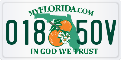 FL license plate 0185OV