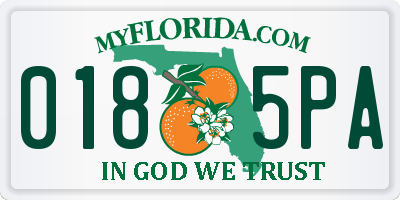 FL license plate 0185PA