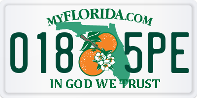 FL license plate 0185PE