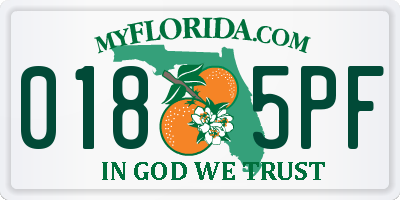 FL license plate 0185PF