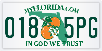 FL license plate 0185PG