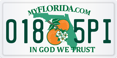 FL license plate 0185PI