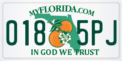 FL license plate 0185PJ