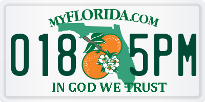 FL license plate 0185PM