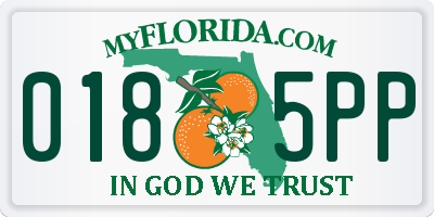FL license plate 0185PP