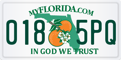 FL license plate 0185PQ