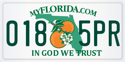 FL license plate 0185PR
