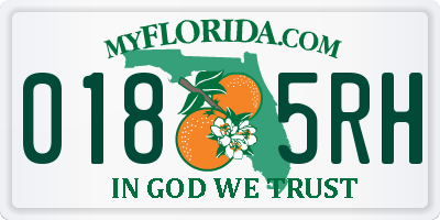FL license plate 0185RH