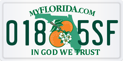 FL license plate 0185SF