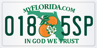 FL license plate 0185SP