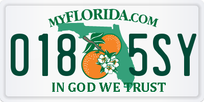 FL license plate 0185SY