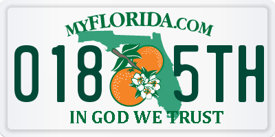 FL license plate 0185TH