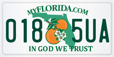 FL license plate 0185UA