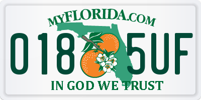 FL license plate 0185UF