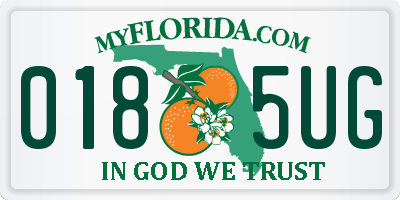 FL license plate 0185UG