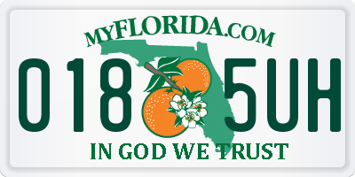 FL license plate 0185UH