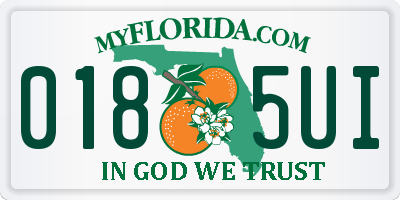 FL license plate 0185UI