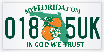 FL license plate 0185UK