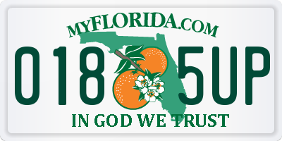 FL license plate 0185UP
