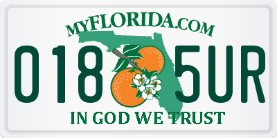 FL license plate 0185UR