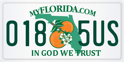 FL license plate 0185US