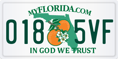FL license plate 0185VF