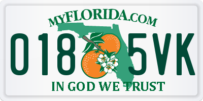 FL license plate 0185VK