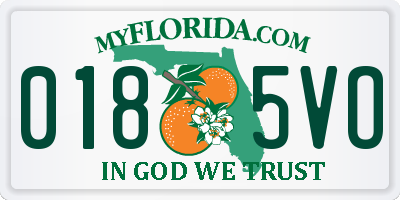 FL license plate 0185VO