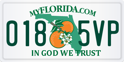 FL license plate 0185VP