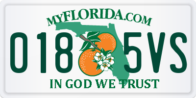 FL license plate 0185VS