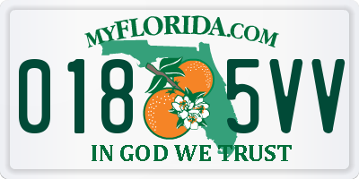 FL license plate 0185VV