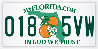 FL license plate 0185VW