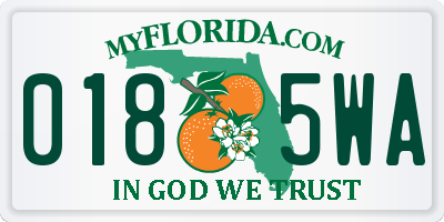 FL license plate 0185WA