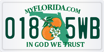 FL license plate 0185WB