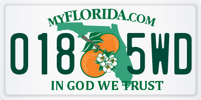FL license plate 0185WD