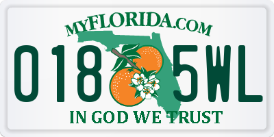 FL license plate 0185WL