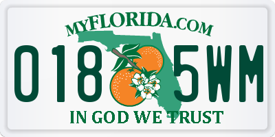 FL license plate 0185WM