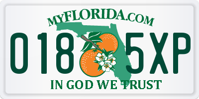 FL license plate 0185XP