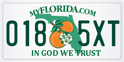 FL license plate 0185XT