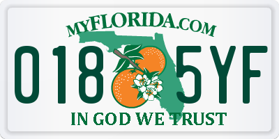 FL license plate 0185YF