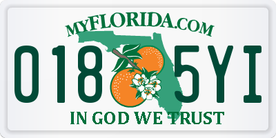 FL license plate 0185YI