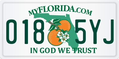 FL license plate 0185YJ