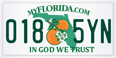 FL license plate 0185YN