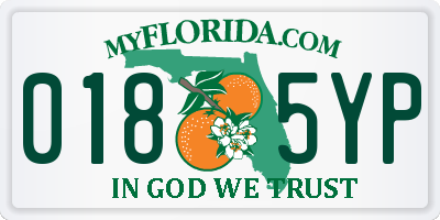FL license plate 0185YP