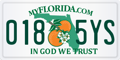 FL license plate 0185YS