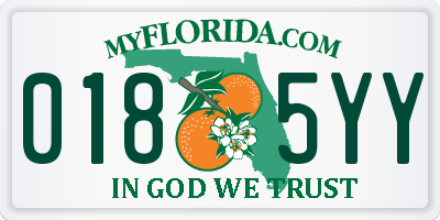 FL license plate 0185YY