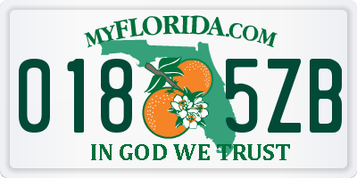 FL license plate 0185ZB