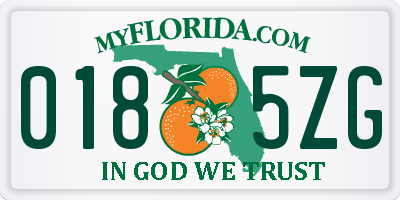 FL license plate 0185ZG