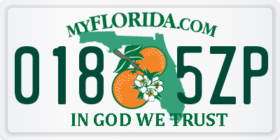 FL license plate 0185ZP