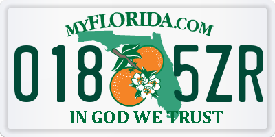 FL license plate 0185ZR